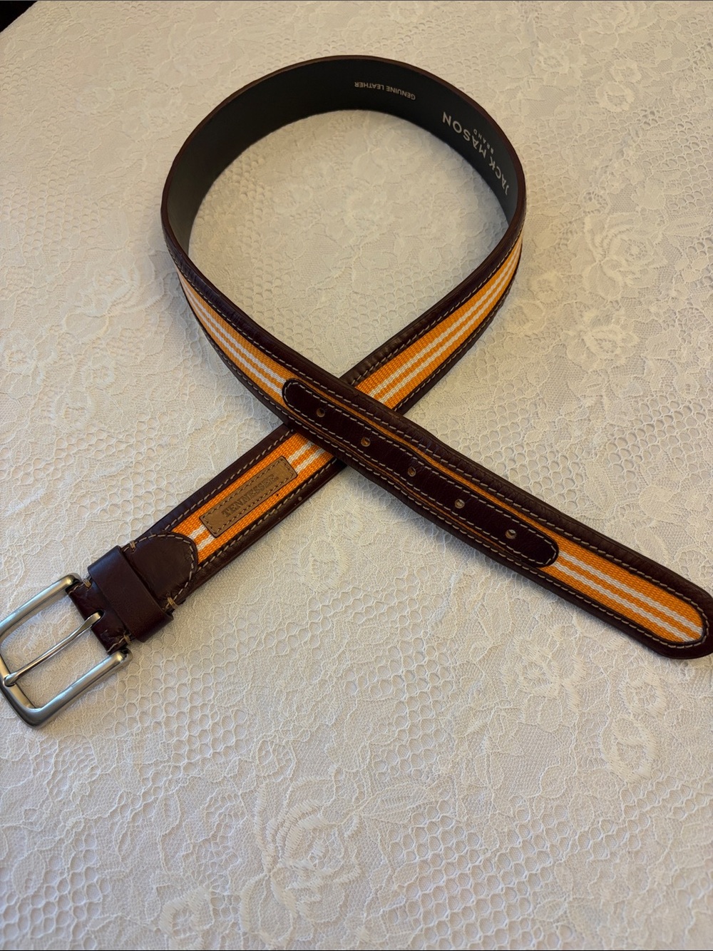 ✨ Jack Mason Brand Genuine Leather Belt Tennessee Vols✨